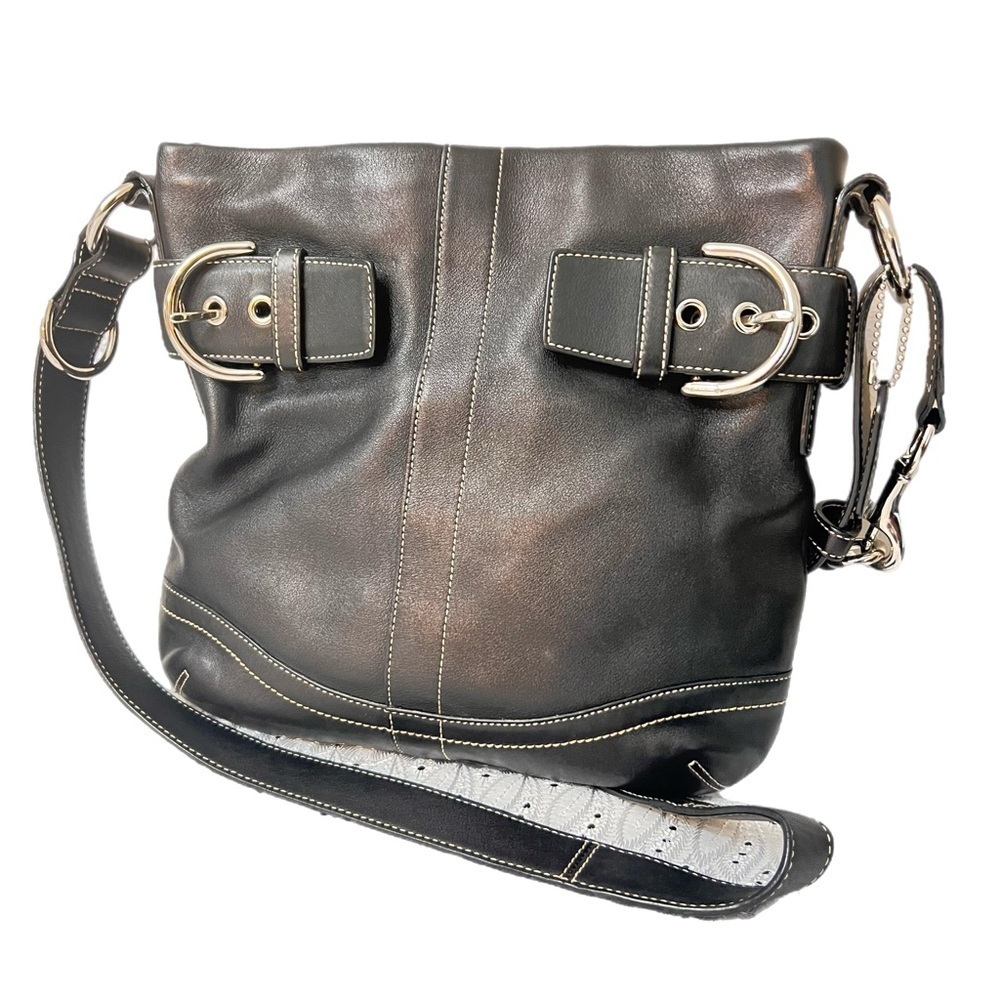 Vintage COACH Soho Slim Shoulder Bag Blk soft Leather #1452 like new